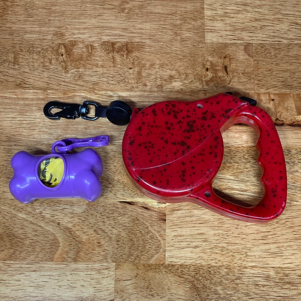Retractable Leash and Dog Waste Bag Holder